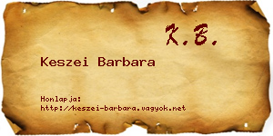 Keszei Barbara névjegykártya