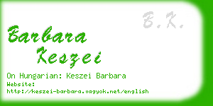 barbara keszei business card